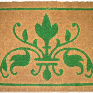 18" X 30" Brown and Green Coir Abstract Outdoor Door Mat