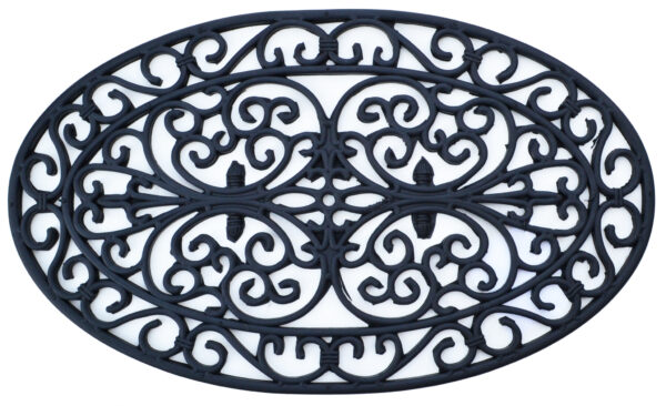 18" X 30" Black Rubber Outdoor Oval Door Mat