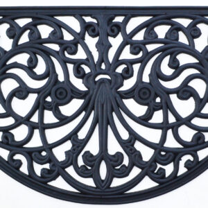 18" X 30" Black Rubber Outdoor Semi Circle Door Mat