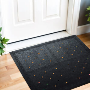 Set Of Four Square Interlocking Black Rubber Indoor Outdoor Mats