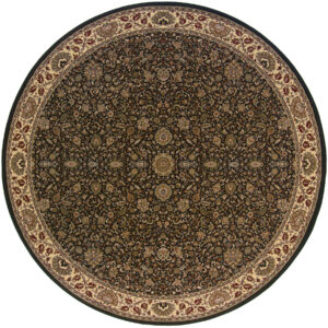 6' Brown Oriental Round Rug