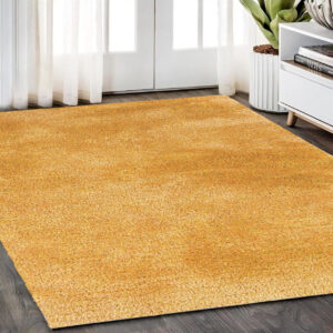 5' X 7' Gold Shag Hand Tufted Area Rug