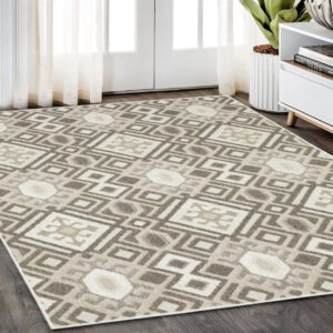 5' X 8' Brown And Beige Tribal Area Rug