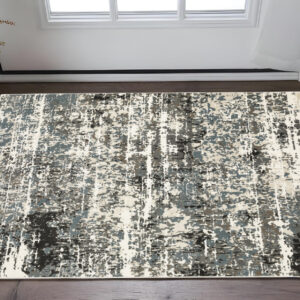 3' X 5' Ivory And Gray Abstract Area Rug