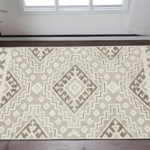 3' X 5' Beige And Brown Tribal Area Rug