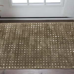 2' X 3' Brown And Ivory Geometric Area Rug
