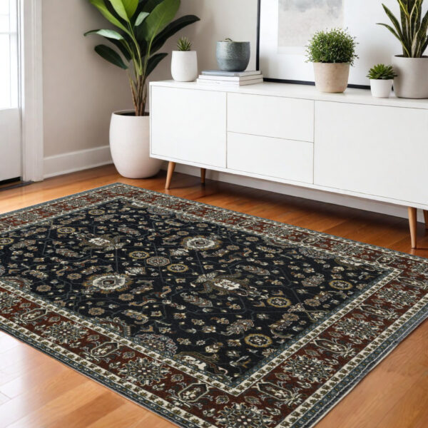 4' X 6' Rust Oriental Area Rug With Fringe