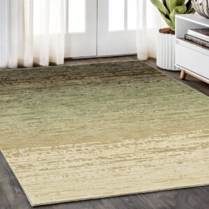 5' X 8' Brown And Green Abstract Area Rug