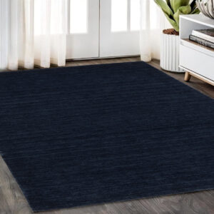 5' X 8' Blue Wool Hand Tufted Area Rug