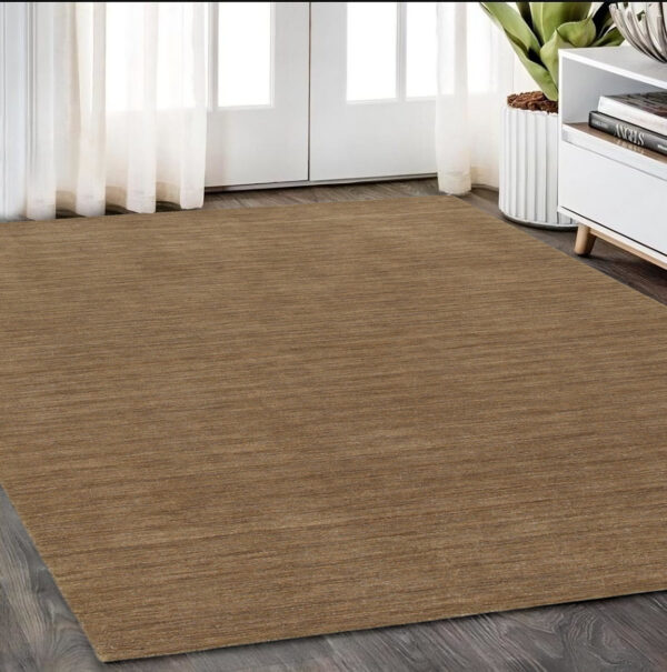 5' X 8' Tan Wool Hand Tufted Area Rug