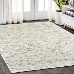 5' X 8' Ivory And Stone Hand Tufted Area Rug