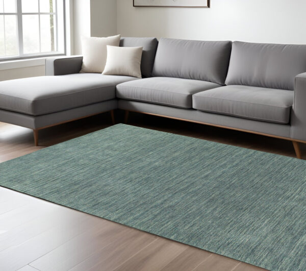 6' X 9' Light Blue Wool Hand Tufted Area Rug