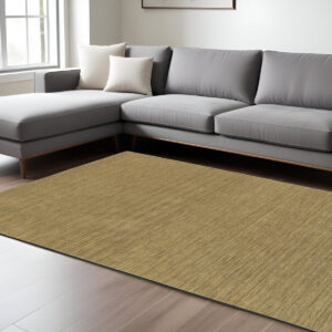 6' X 9' Gold Wool Hand Tufted Area Rug