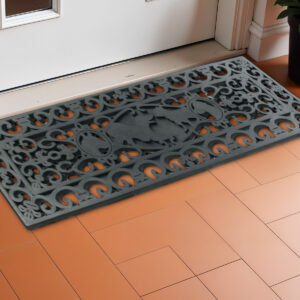 9" X 30" Black Rubber Dog Outdoor Door Mat