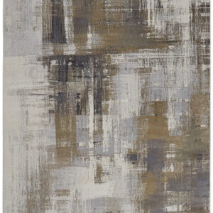 8' X 10' Gray And Brown Abstract Area Rug