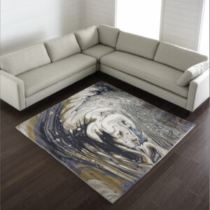 8' X 10' Gray And Ivory Abstract Area Rug
