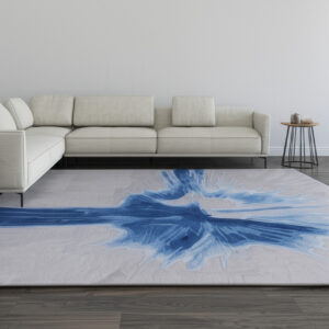 10' X 14' Blue And Gray Abstract Hand Tufted Area Rug