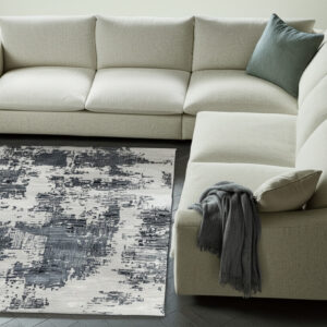 12' X 15' Blue And Ivory Abstract Hand Tufted Area Rug