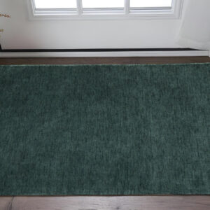 2' X 3' Green Hand Woven Area Rug