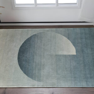 2' X 3' Blue And White Geometric Hand Tufted Area Rug