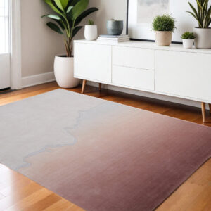 4' X 6' Pink And Ivory Ombre Hand Tufted Area Rug