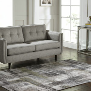 5' X 8' Gray Taupe And Ivory Abstract Distressed Area Rug