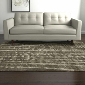 5' X 8' Green And Tan Abstract Area Rug