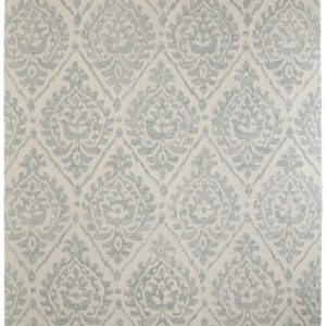 8' X 10' Ivory And Gray Floral Hand Tufted Area Rug