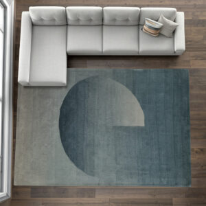 8' X 10' Blue And White Geometric Hand Tufted Area Rug