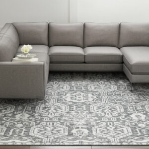 8' X 10' Gray And White Geometric Hand Tufted Area Rug