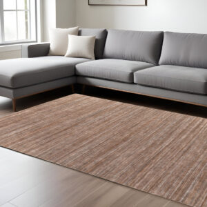 8' X 10' Brown Black And Gray Hand Woven Distressed Area Rug